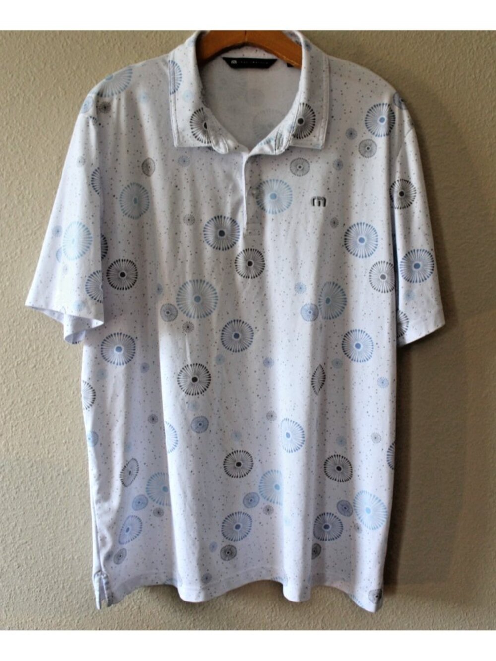 Travis Mathew Mens Caught Inside Medallion Polo Shirt Cotton Blend XXL